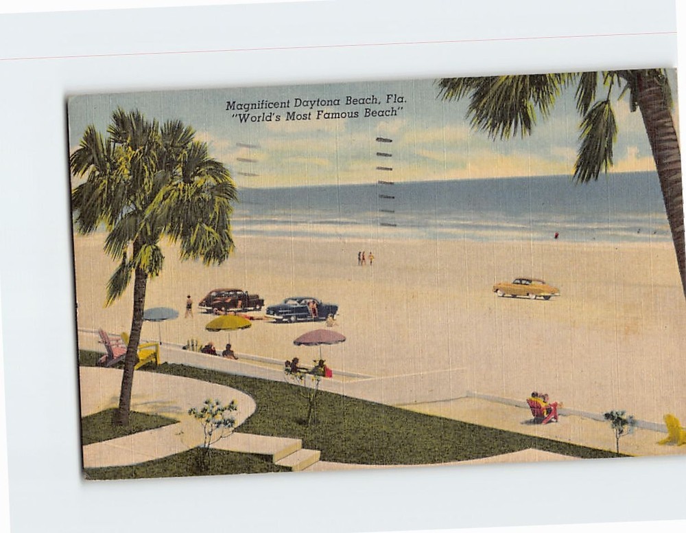 Postcard Worlds Most Famous Beach Magnificent Daytona Beach Florida USA