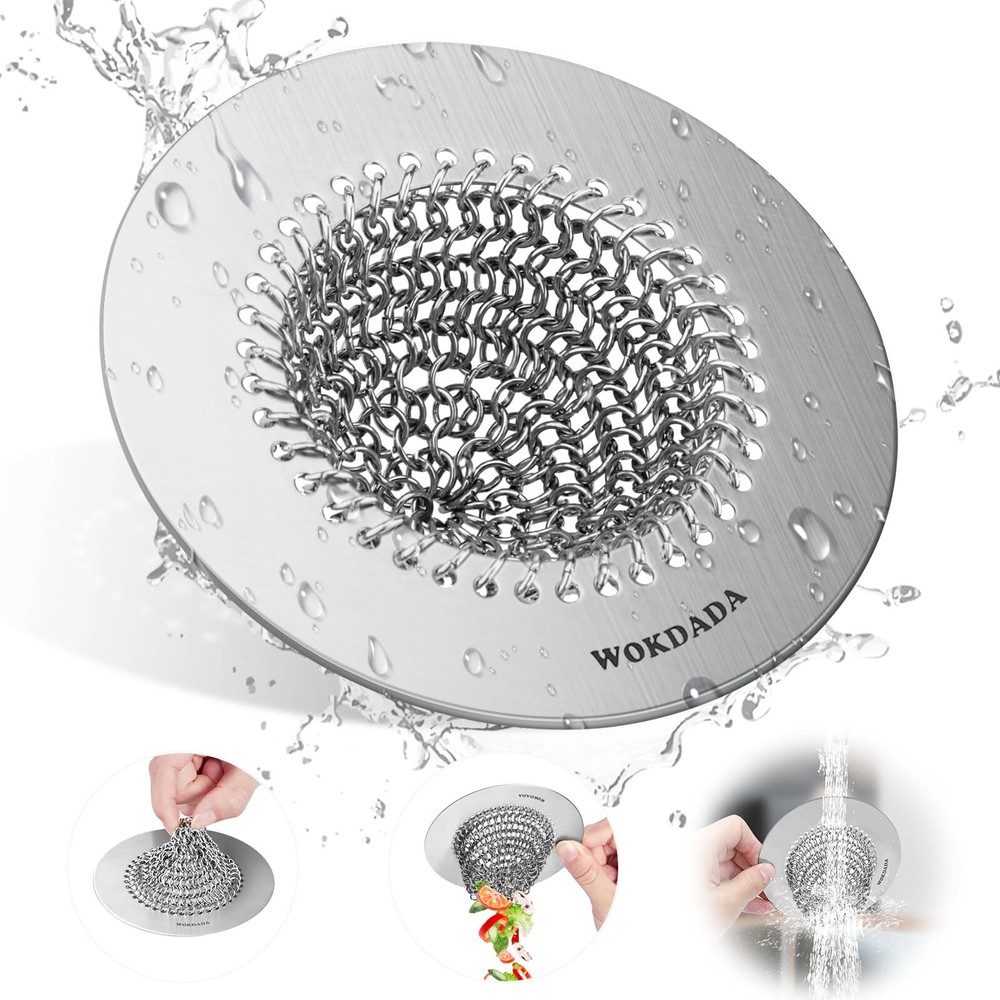 Kitchen Sink Drain Strainer Flippable Mesh Sink Strainer 304 Stainless Steel ...