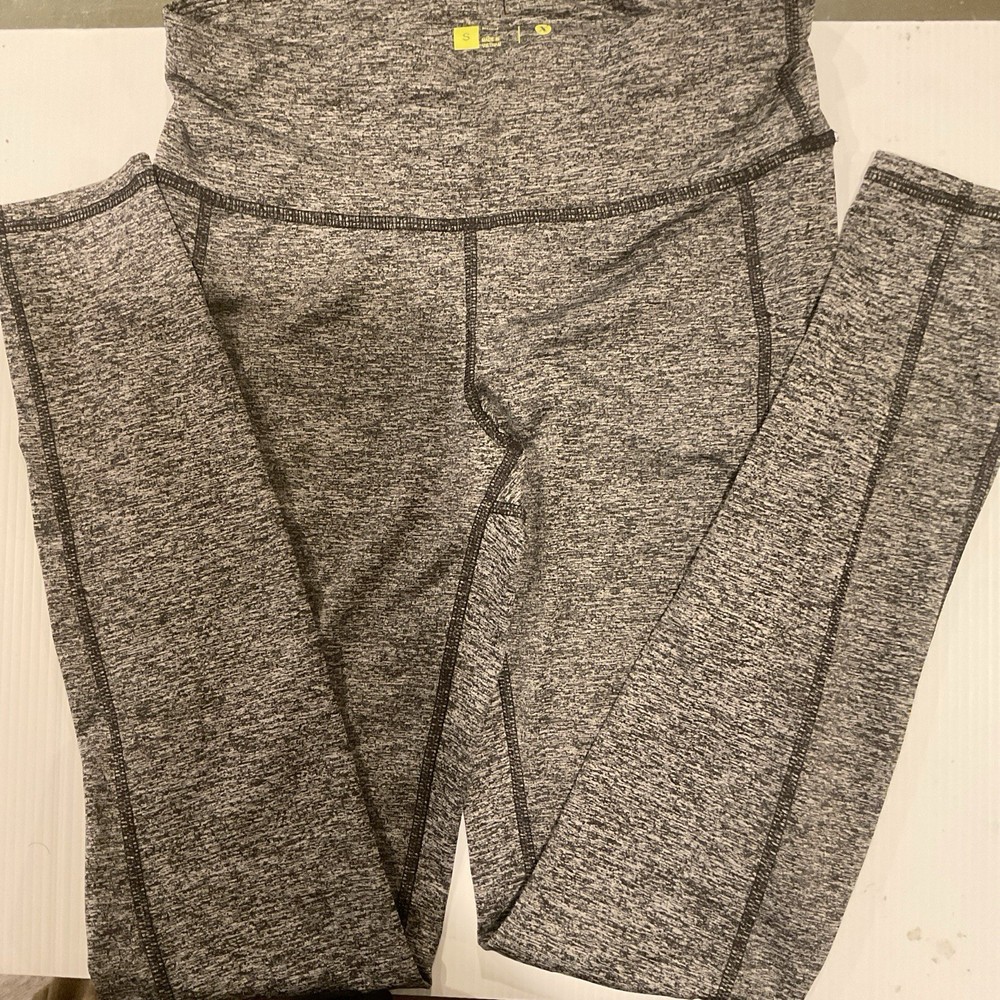 Gray Black Women's Leggings Ankle High Rise Stretch Solid Blended Fabric
