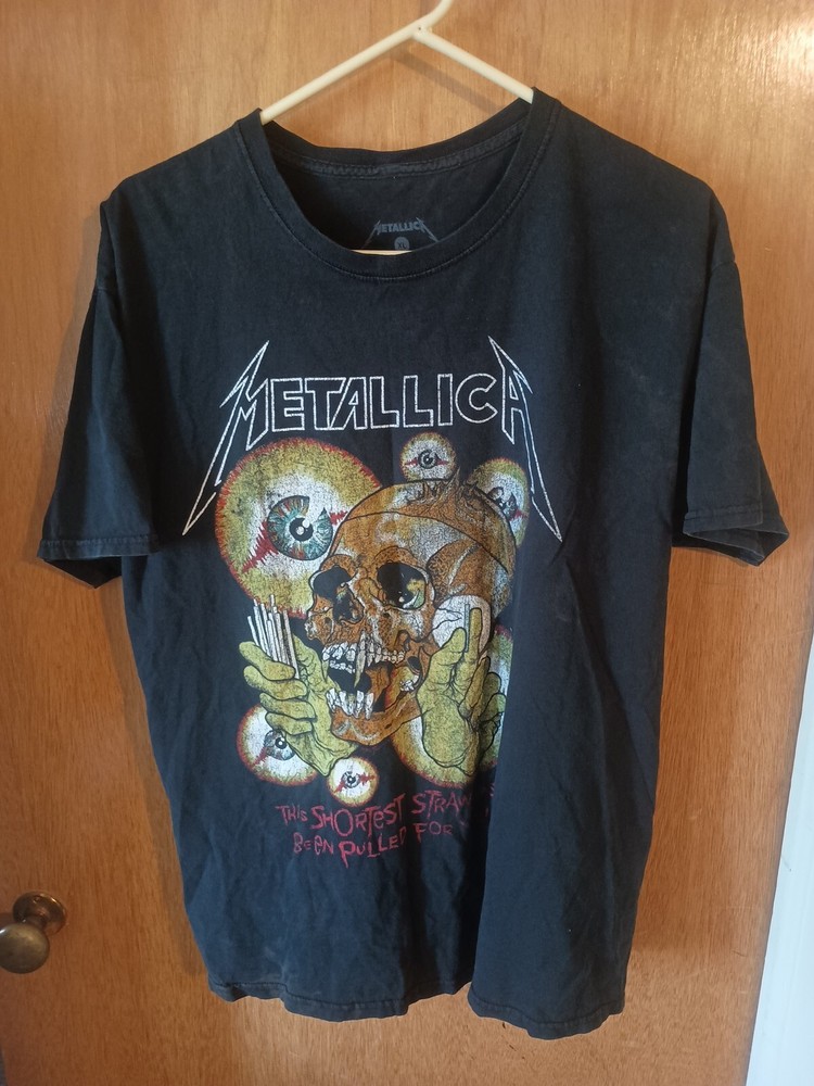 Metallica Shortest Straw T Shirt, Image on Front and Back, Size XL