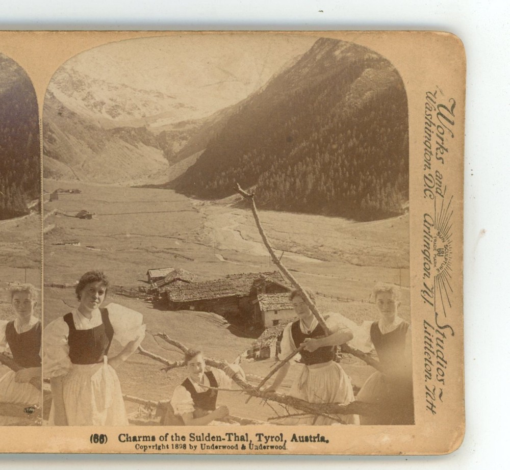Charms of Sulden-Thal Tyrol Austria Underwood Stereoview