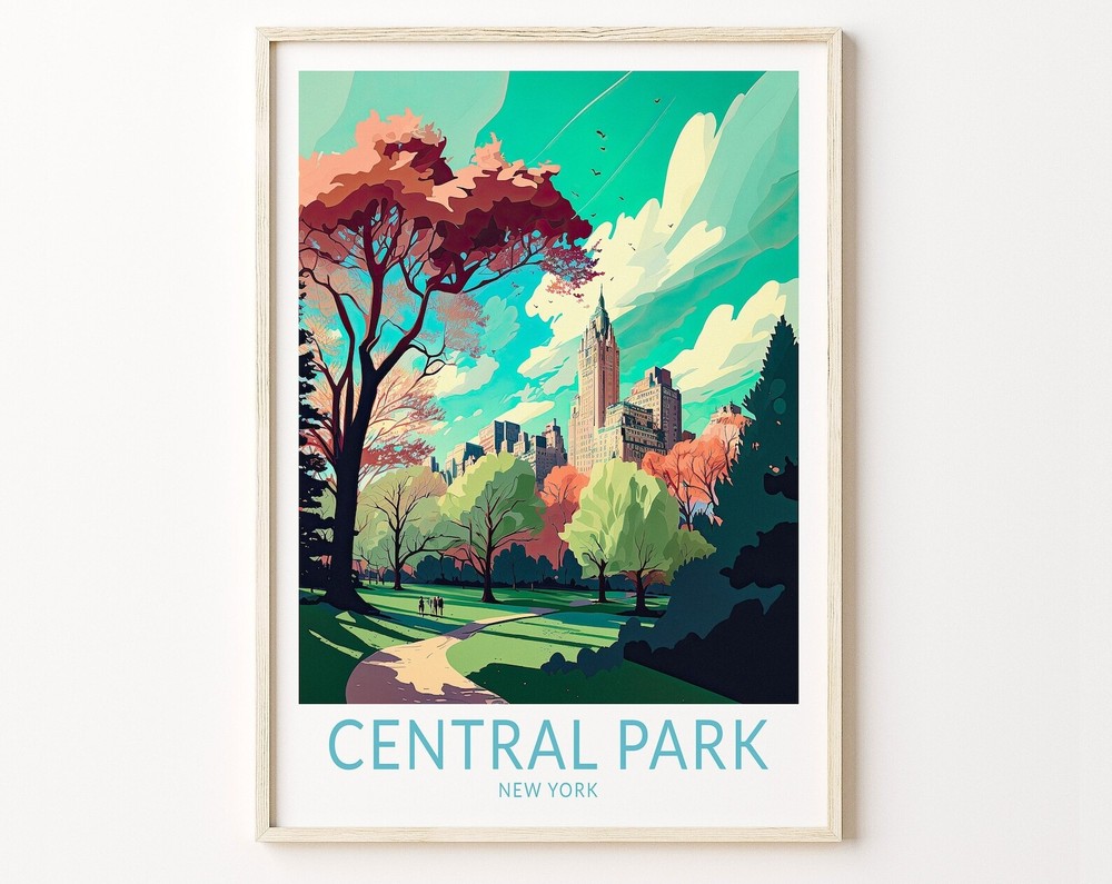 Central Park New York Travel Print Central Park Travel Poster Print Manhattan