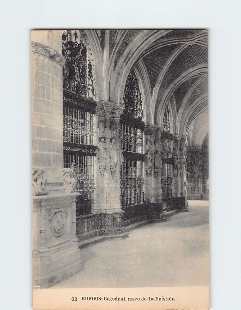 Postcard Nave de la Epistola Cathedral Burgos Spain