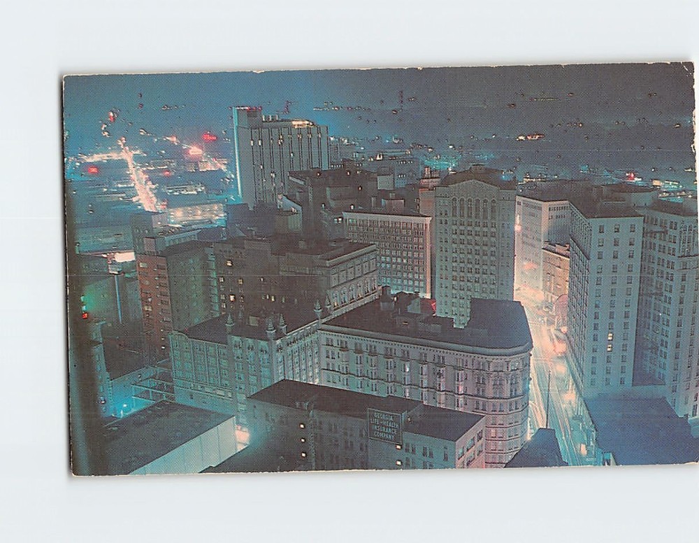 Postcard Downtown Atlanta at Night Georgia USA