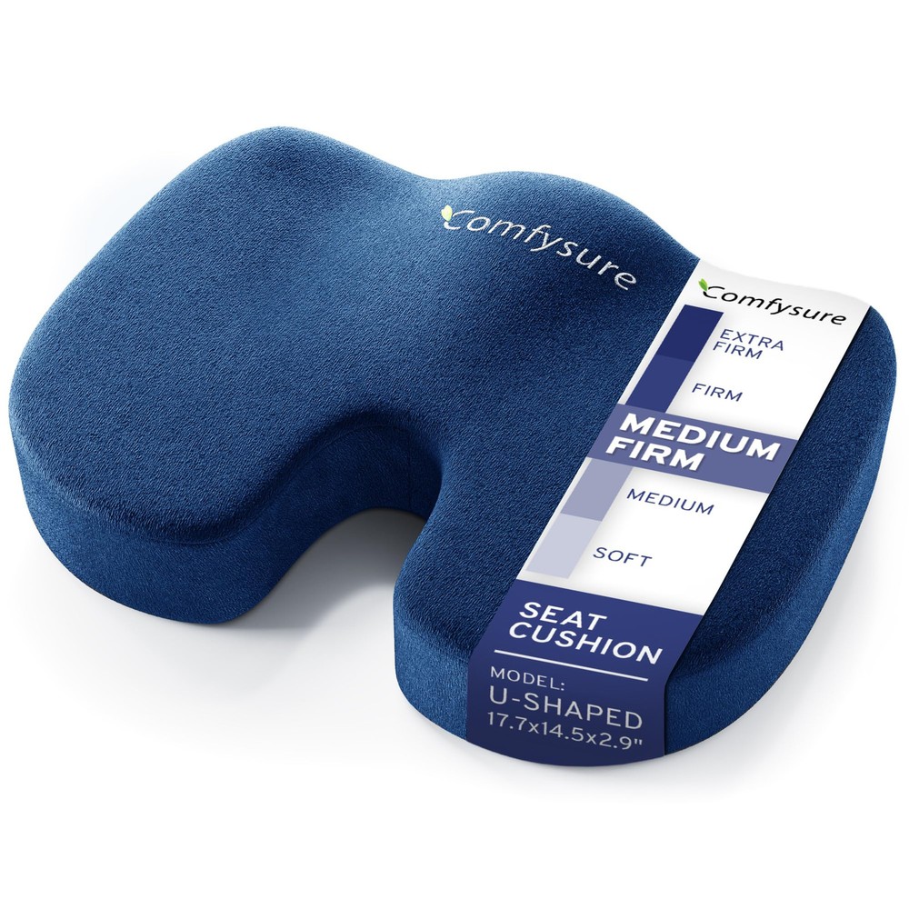 Memory Foam Seat Cushion - Tailbone Pain Cushion, Non-Slip Sciatica Pain Pill...