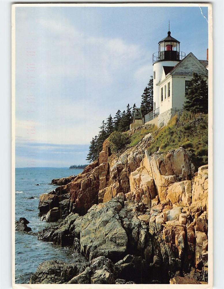 Postcard Bass Harbor Head Lighthouse Acadia National Park Maine USA-image