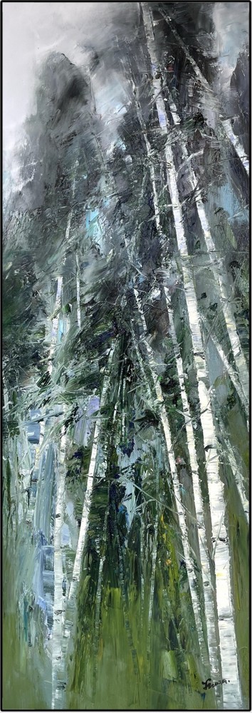 Original Breath of the Serene Forest Oil Painting - Hand-Painted Tranquil Landsc