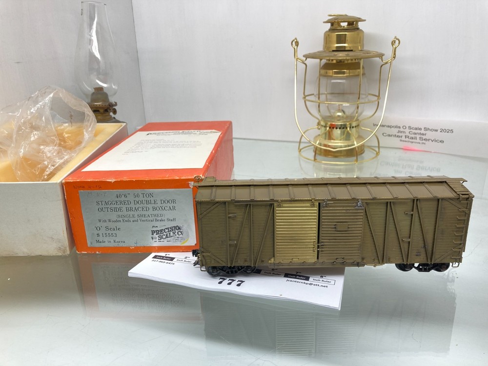 777 Precision Scale Co. 50 Ton Staggered Dbl Door Box Car Brass O Scale 2 Rail