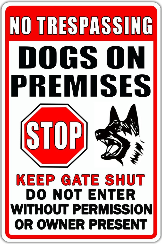Funny Beware Of Dog Sign Warning Do Not Enter Metal Signs No Trespassing Dogs On