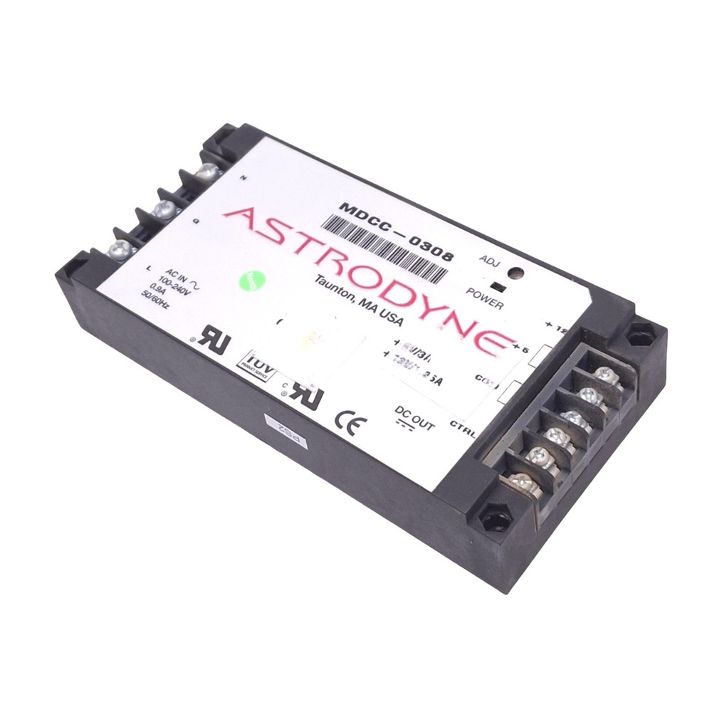 Astrodyne MDCC-0308 Power Supply, 100-240VAC In, 5/12VDC 3/1.25A Out, 30W Max