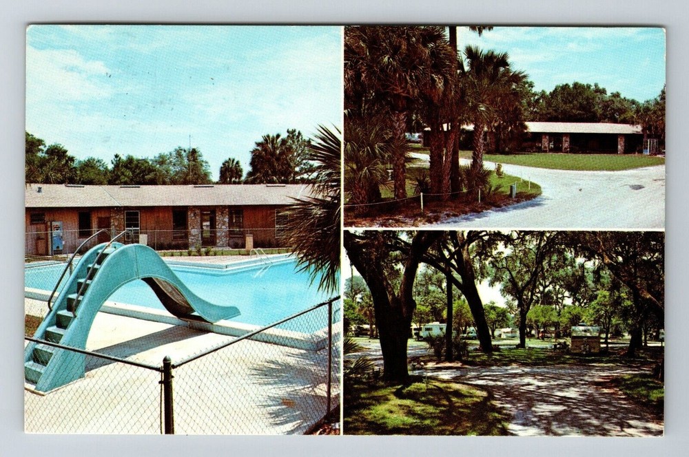 Sanford FL-Florida, Twelve Oaks Campground, Pool View, Vintage Postcard