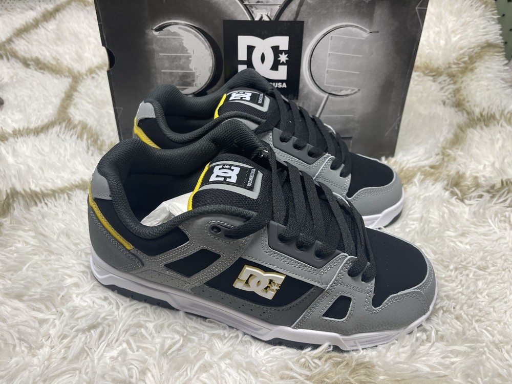 🧡*NIB*DC Stag Casual Low Top Skate Shoes Men's Size 10 -Gray/Yellow Fast Ship!!