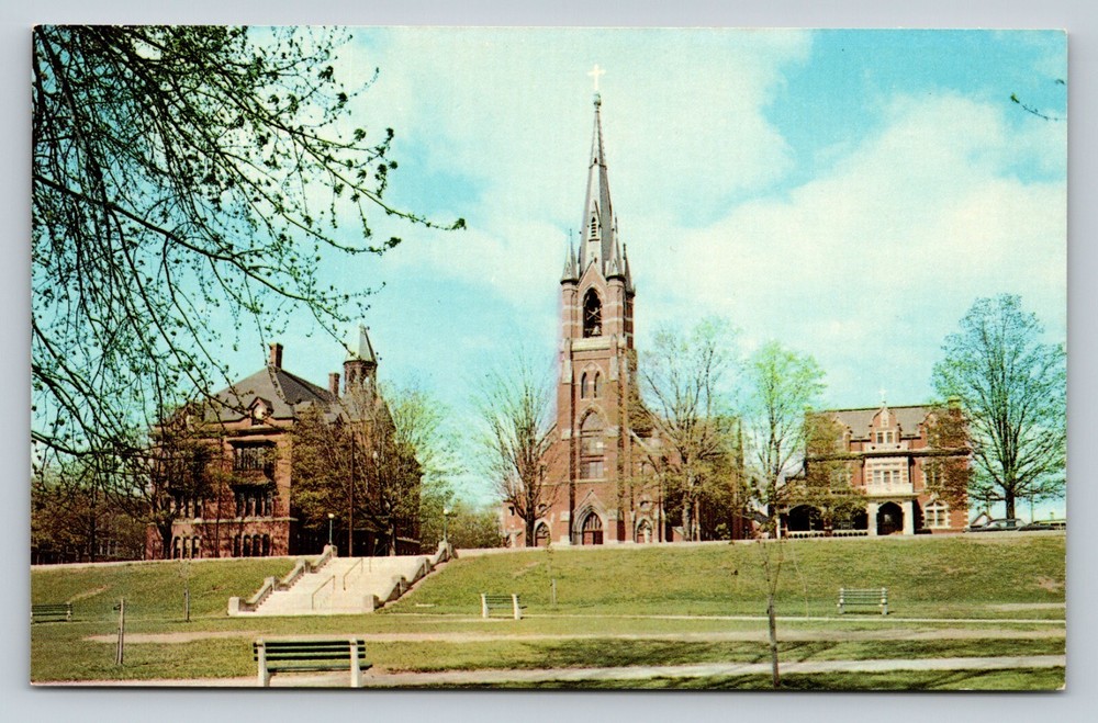Manchester New Hampshire Beautiful View Of St. Marie's Church VINTAGE Postcard