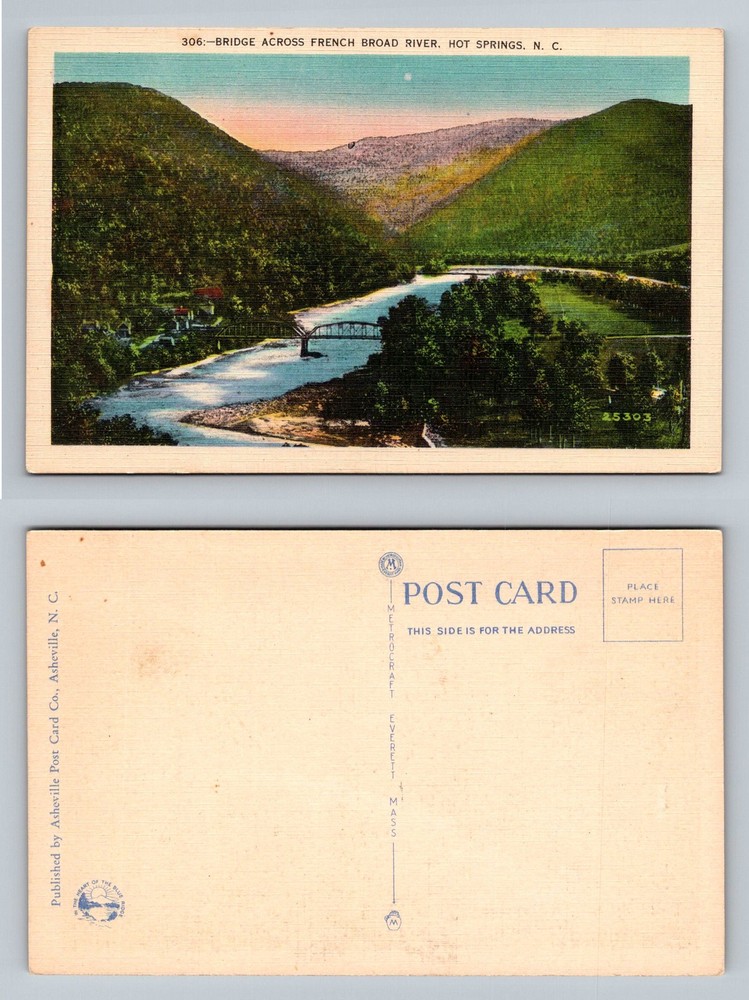 Hot Springs, NC-North Carolina, French Broad River Bridge Vintage Postcard