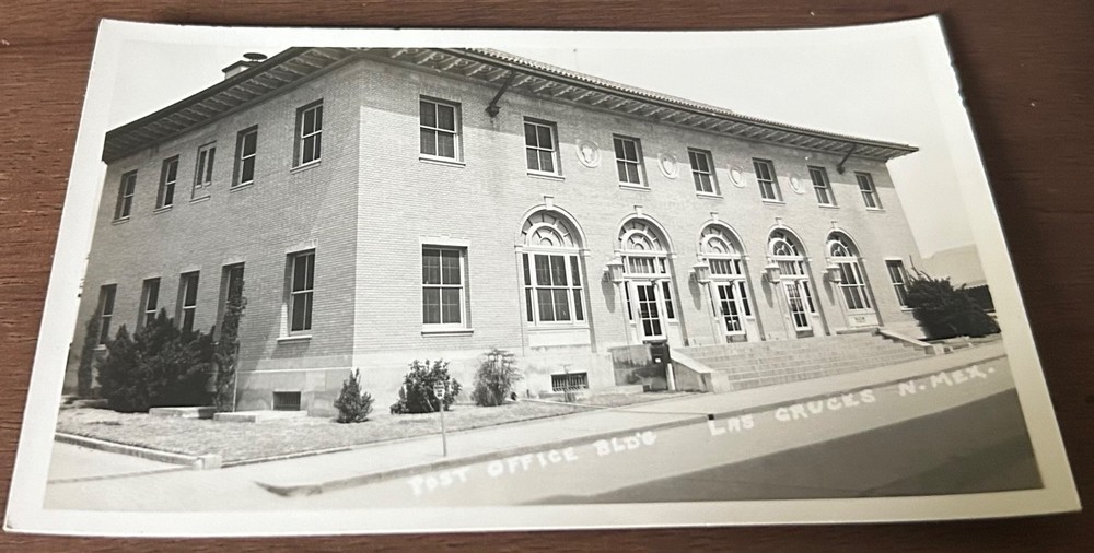 RPPC Real Photo Postcard - Post Office Building - Las Cruces, New Mexico