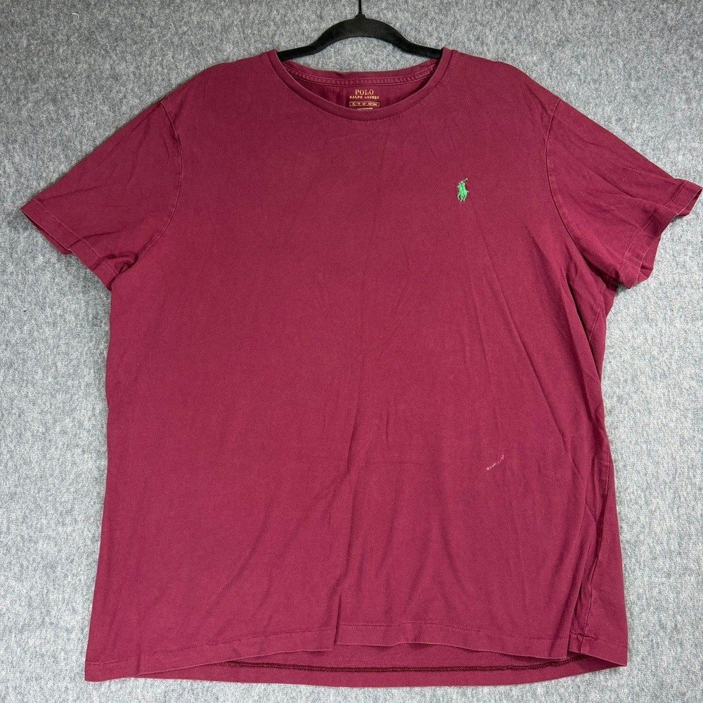 Polo Ralph Lauren T-Shirt Mens XL Maroon Short Sleeve Crew Neck Pony Logo Tee