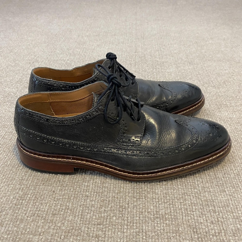 Cole Haan Shoes Mens Size 9 M Black Leather Wingtip Brogue Dress Oxfords C21325