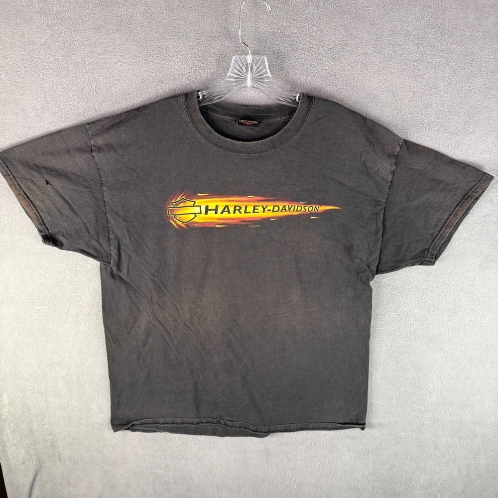 Y2K Harley Davidson Men Shirt Lafayette Louisiana Crawfish XL Cajun Biker Faded