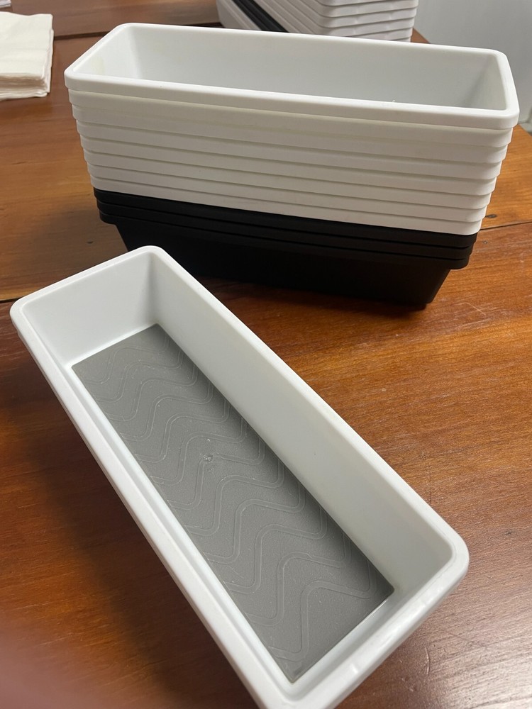 Storage Essentials Drawer Organizer  White 9.75 X 3.75 X 2 Inches