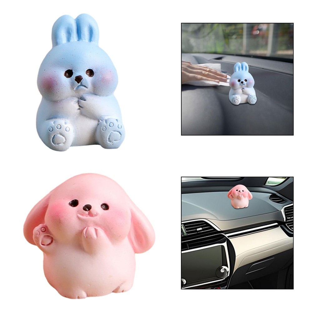 Bunny Resin Statue Desktop Figure Farmhouse Easter Decoration Animal Sculpture