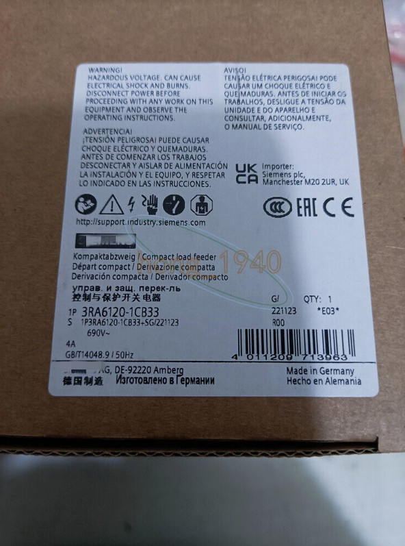 1PCS NEW SIEMENS Direct Starter 3RA6120-1CB33 3RA6 120-1CB33 3RA61201CB33