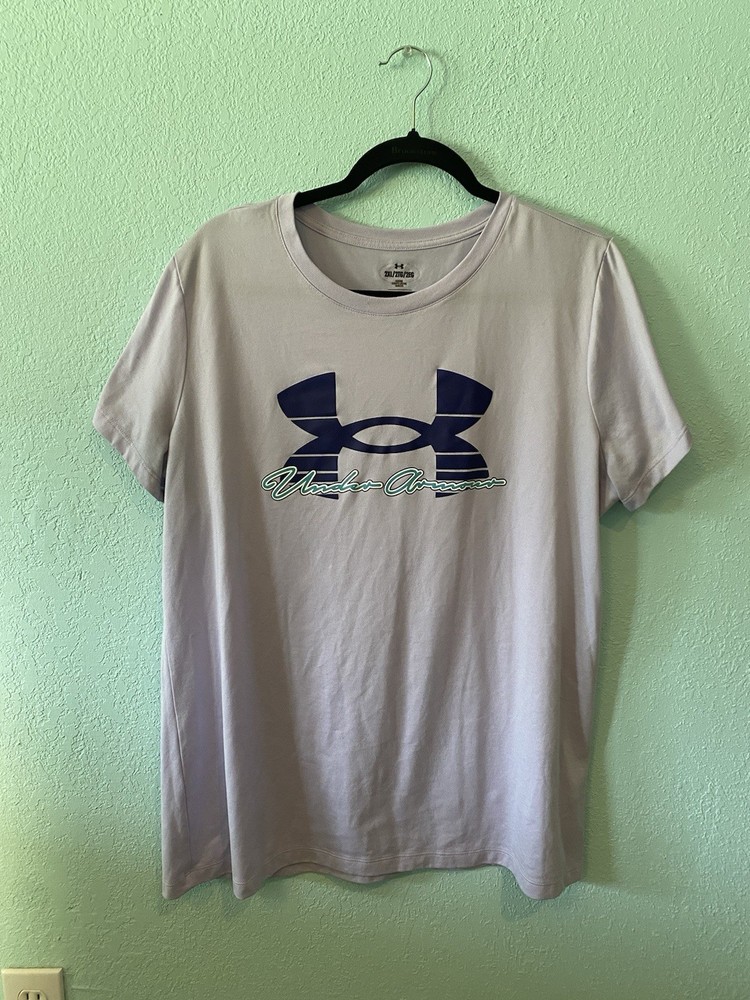 Under Armour Women's  Purple Twist Script Short Sleeve T-Shirt 2XL