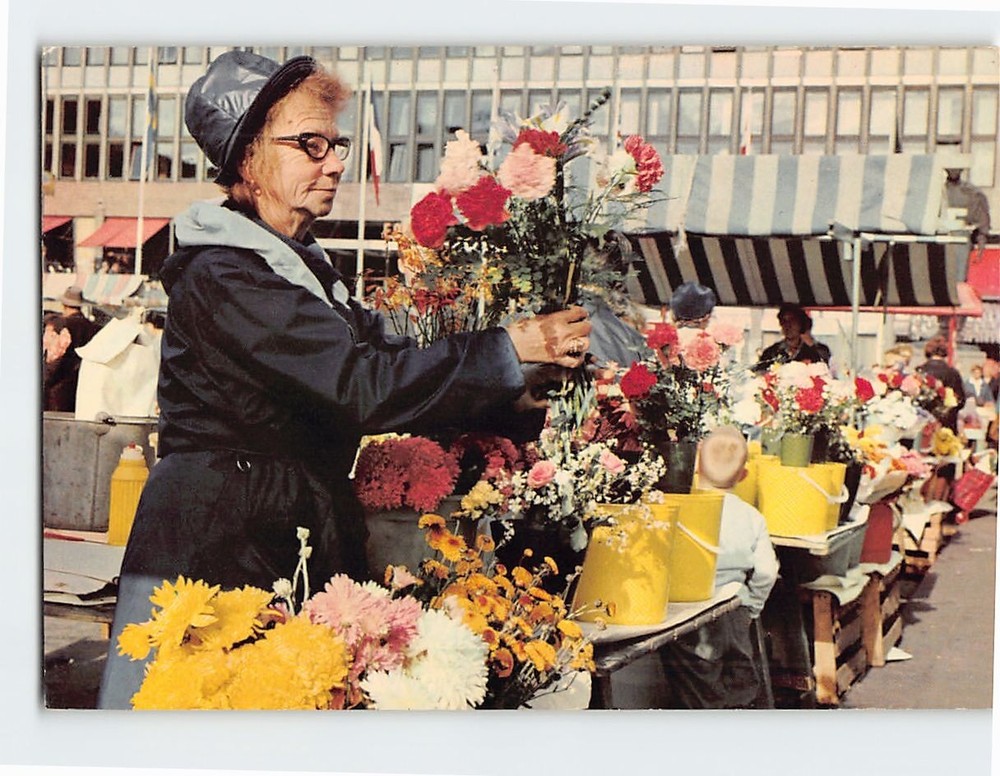 Postcard Flower At The market Oslo Norway