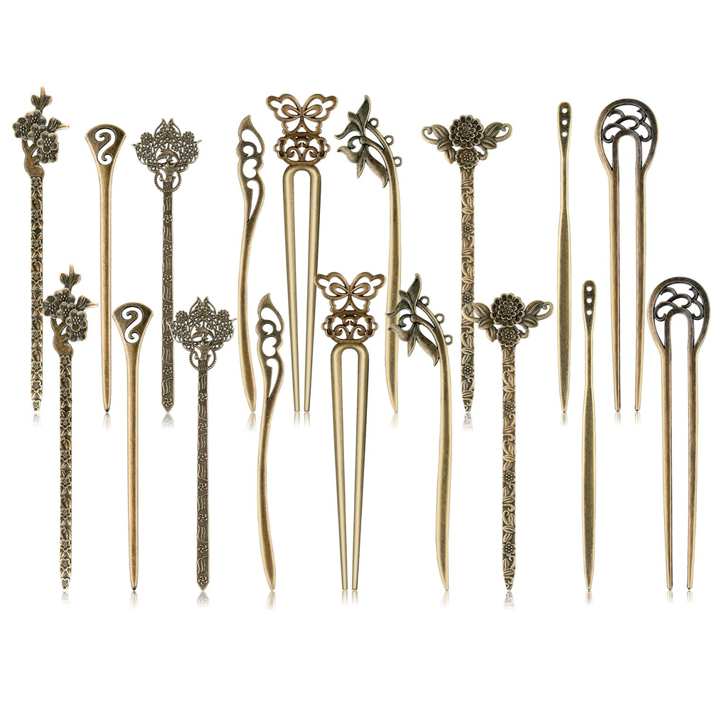 18 PCS Vintage Chinese Hair Sticks Retro Hair Chopsticks for Women