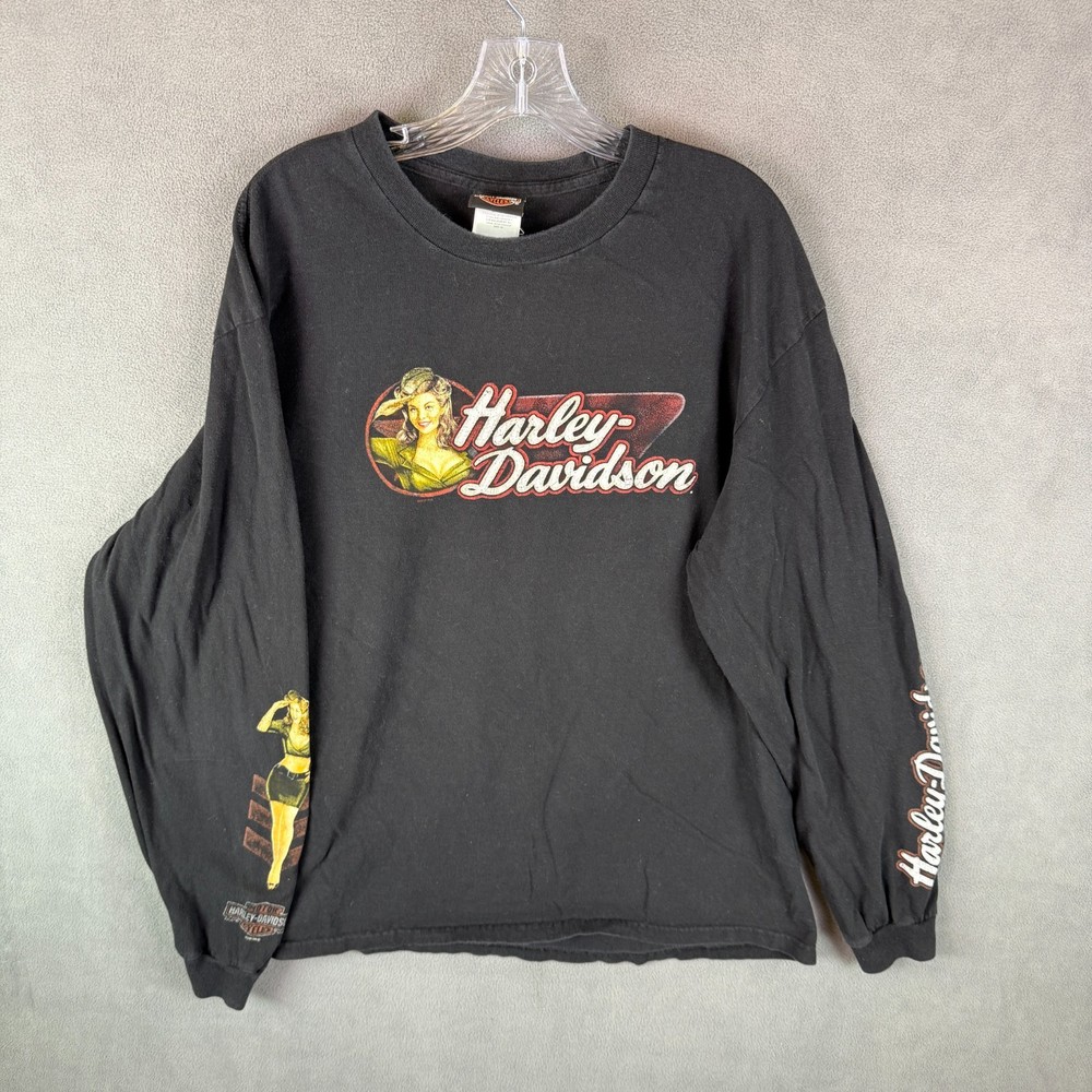 Harley-Davidson Shirt Mens XL Black Long Sleeve Graphic Boswells Cookeville TN