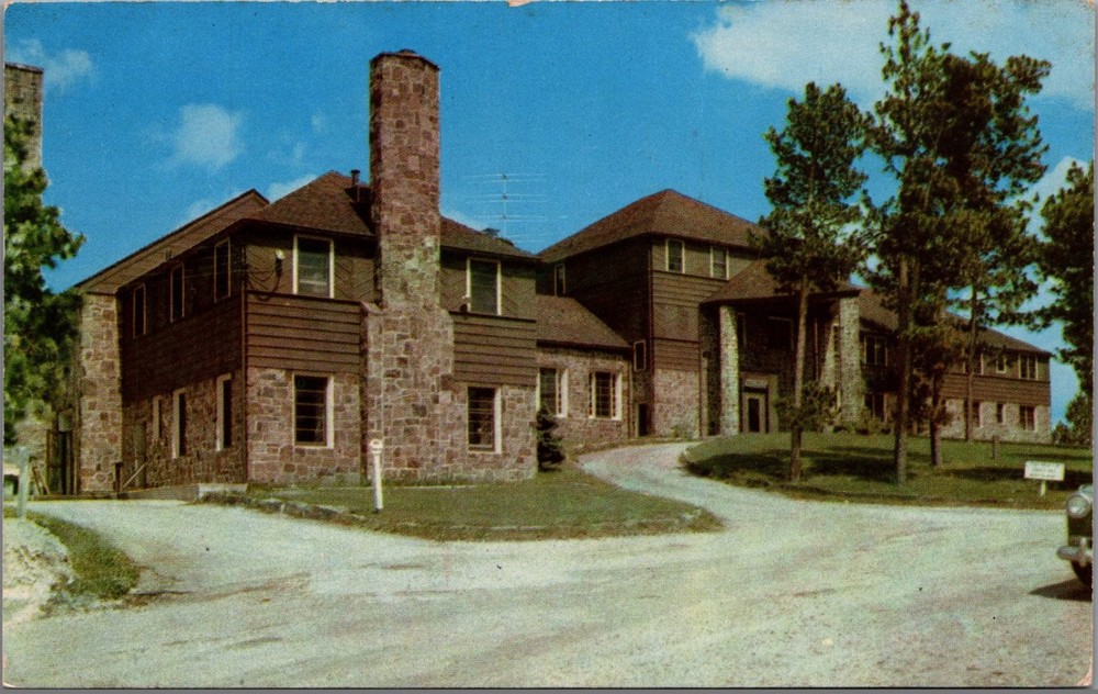 Sylvan Lake Hotel Black Hills SD 1953 Curtichrome Postcard Custer State Park