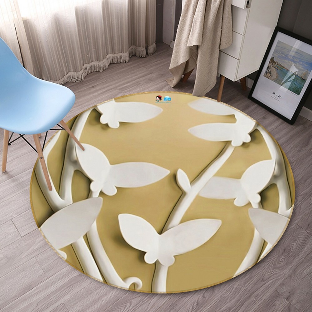 3D Relief Yellow Butterfly NAO3586 Game Rug Mat Elegant Photo Carpet Mat Fay