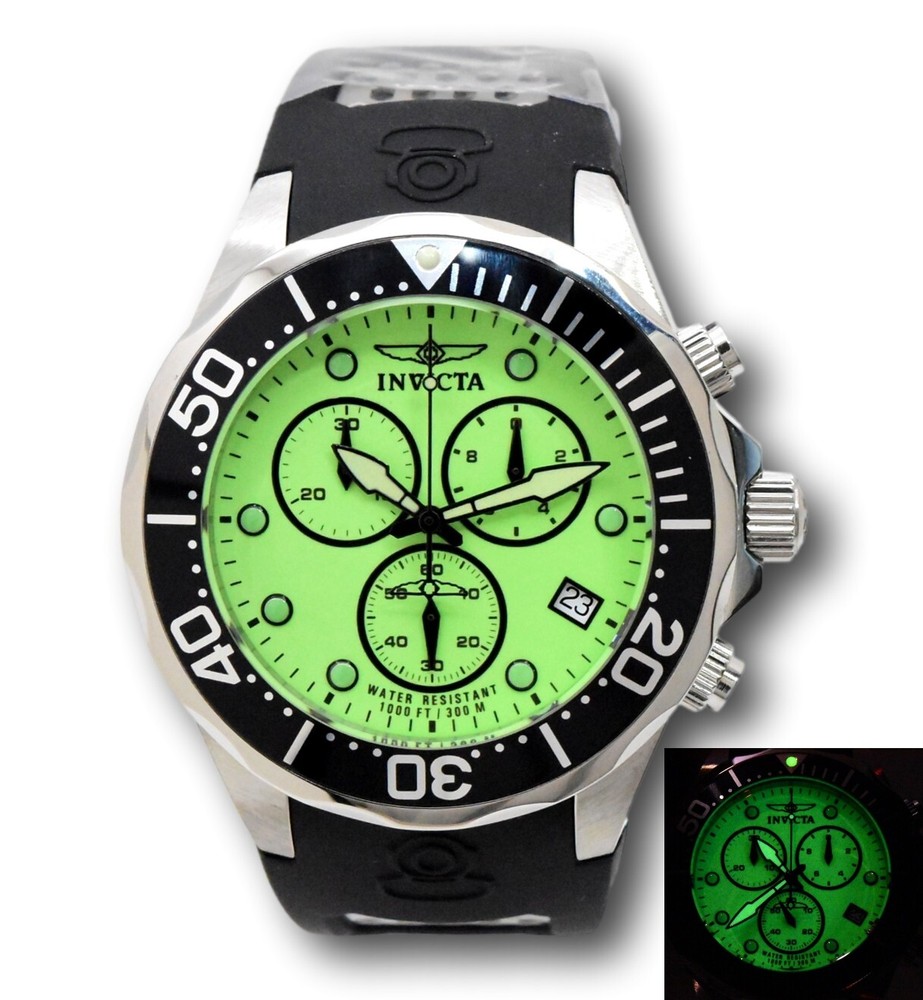 Invicta Pro Diver Super LUME Dial Men's 47mm Swiss ETA G10 Chrono Watch 11483