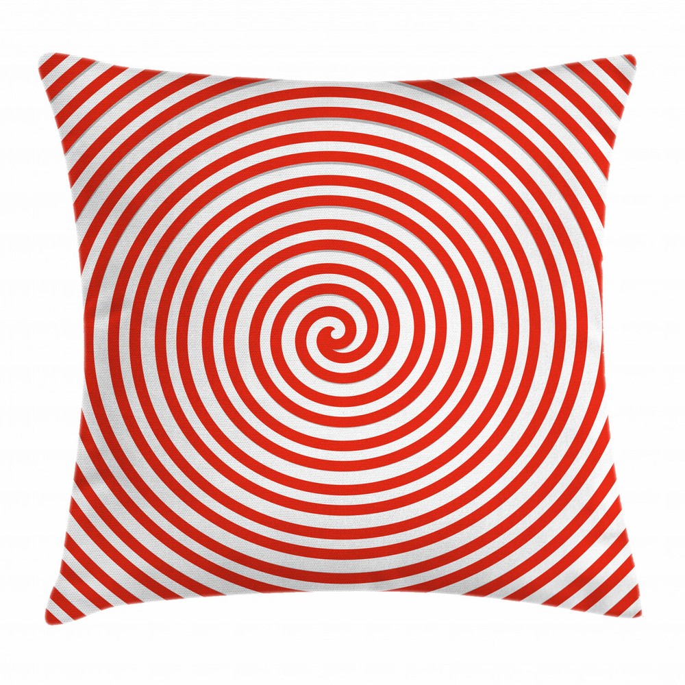Red Spiral Line Square Throw Pillow Cover 20 Inch Cushion Case
