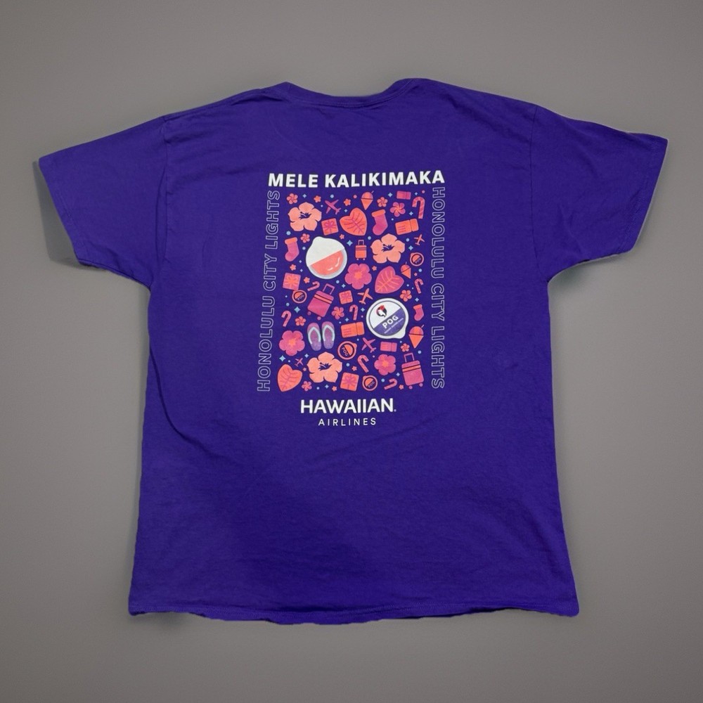 Hawaiian Airlines Men’s  Mele Kalikimaka Promo T-Shirt Rare Size Medium Hawai’i