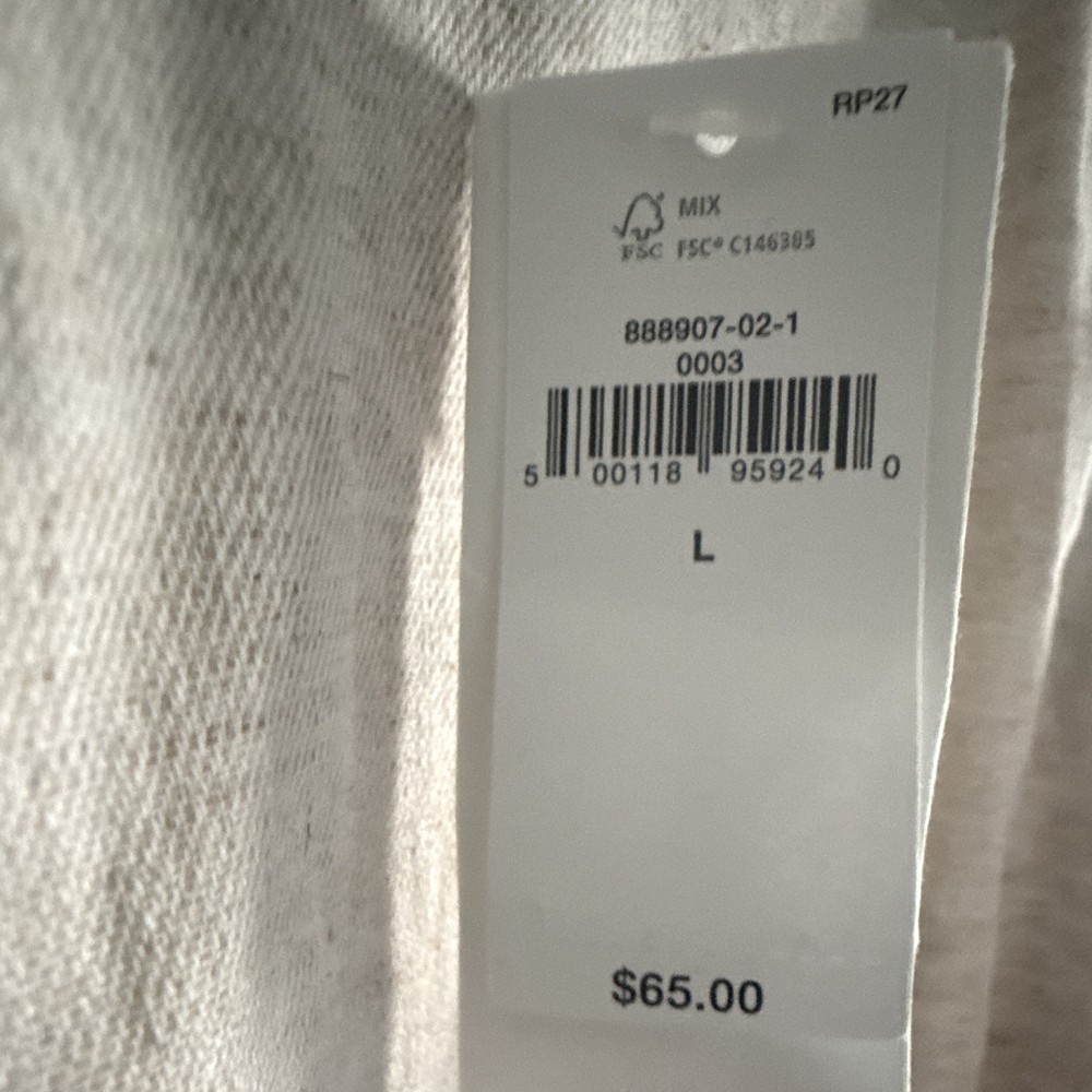 Banana Republic Linen Blend V-Neck Sleeveless Tank Top Zip Accent Beige L