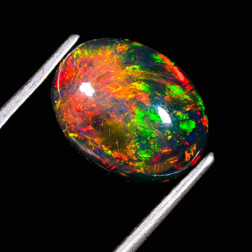 Natural Black Opal Cabochon Gemstone for Smooth Jewelry Making