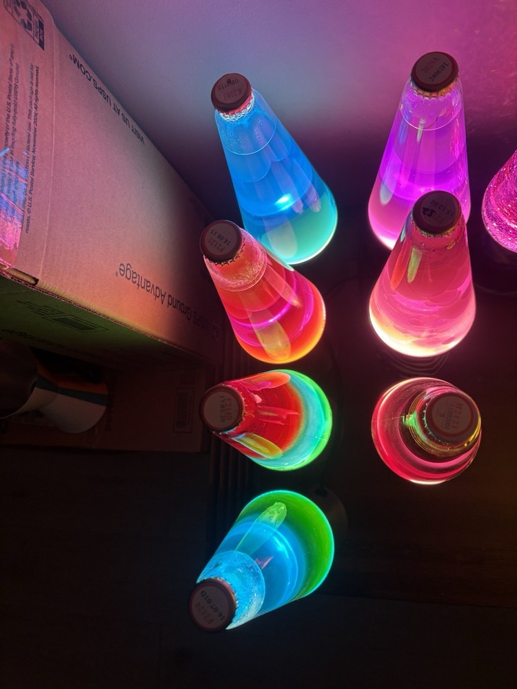 Lot of 7 Lava Lamps - Bases & Globes Only-NO CAPS-For Parts/Repair-Mixed Flow