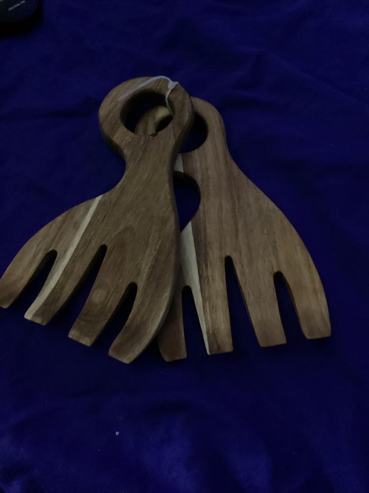 Acacia Wood Garden Salad or Pasta Hands-image
