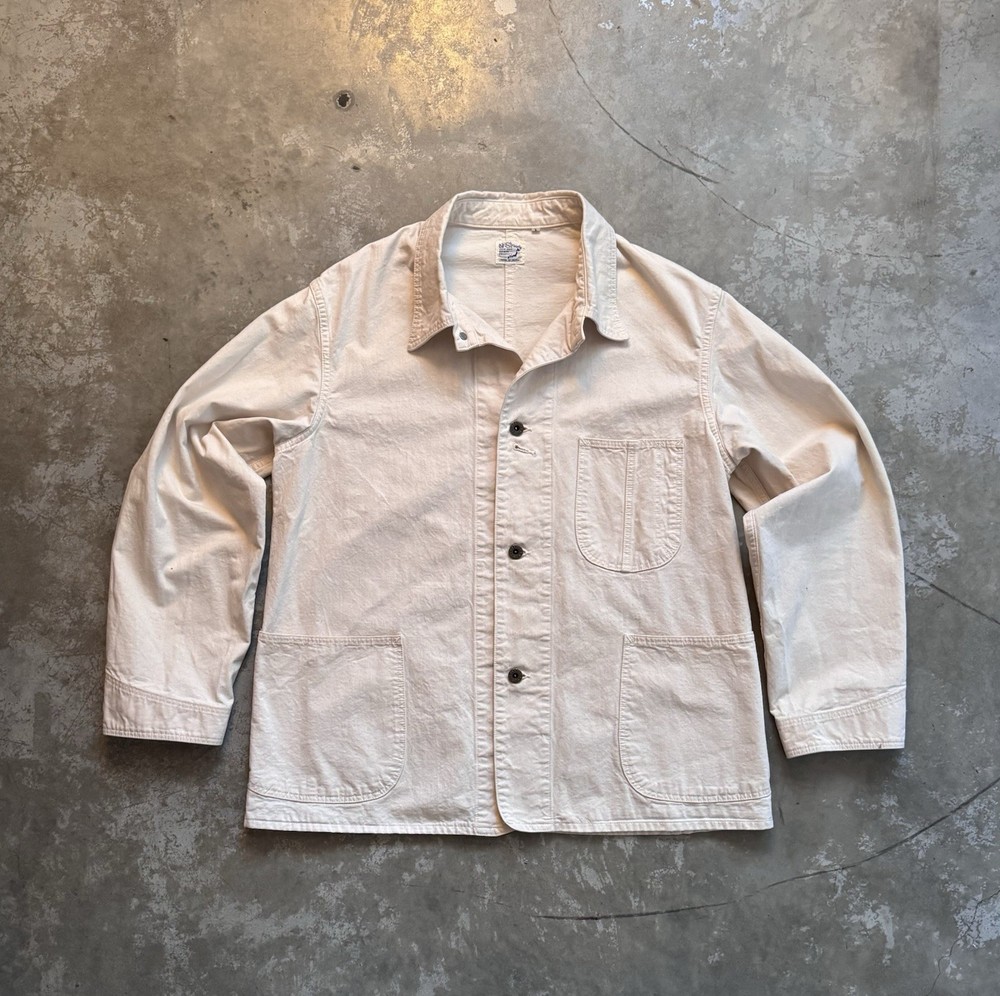 Or Slow Jacket Coverall Chore Coat /Ecru Ivory Men's made In JPN Size S (1)