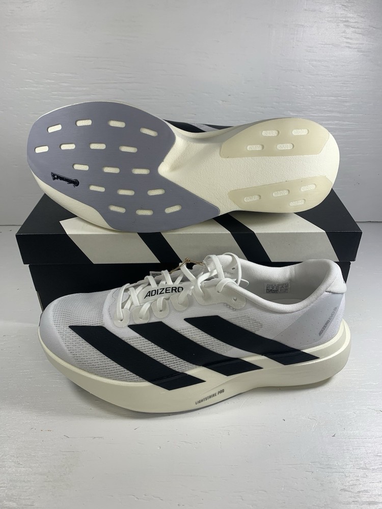 Size 10.5 - Adidas Adizero Evo SL (White/Black) Men's Running Shoes