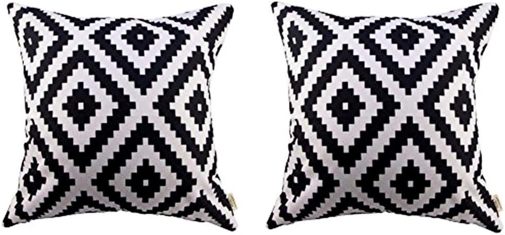 Stylish 18x18 Inch Geometric Throw Pillow Cover Case 2-Pack
