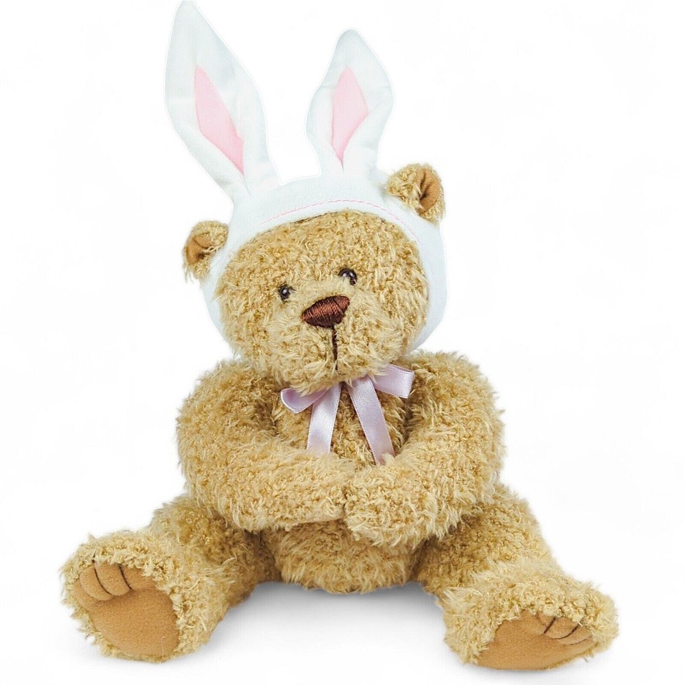 Teddy Bear Stuffed Animal Plush Toy Brown w/ White Rabbit Easter Bunny Ears