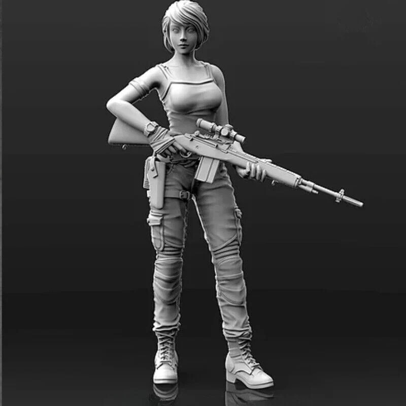 1/35 Resin Figure Model Kit Female Sniper Diorama Unassambled Unpainted