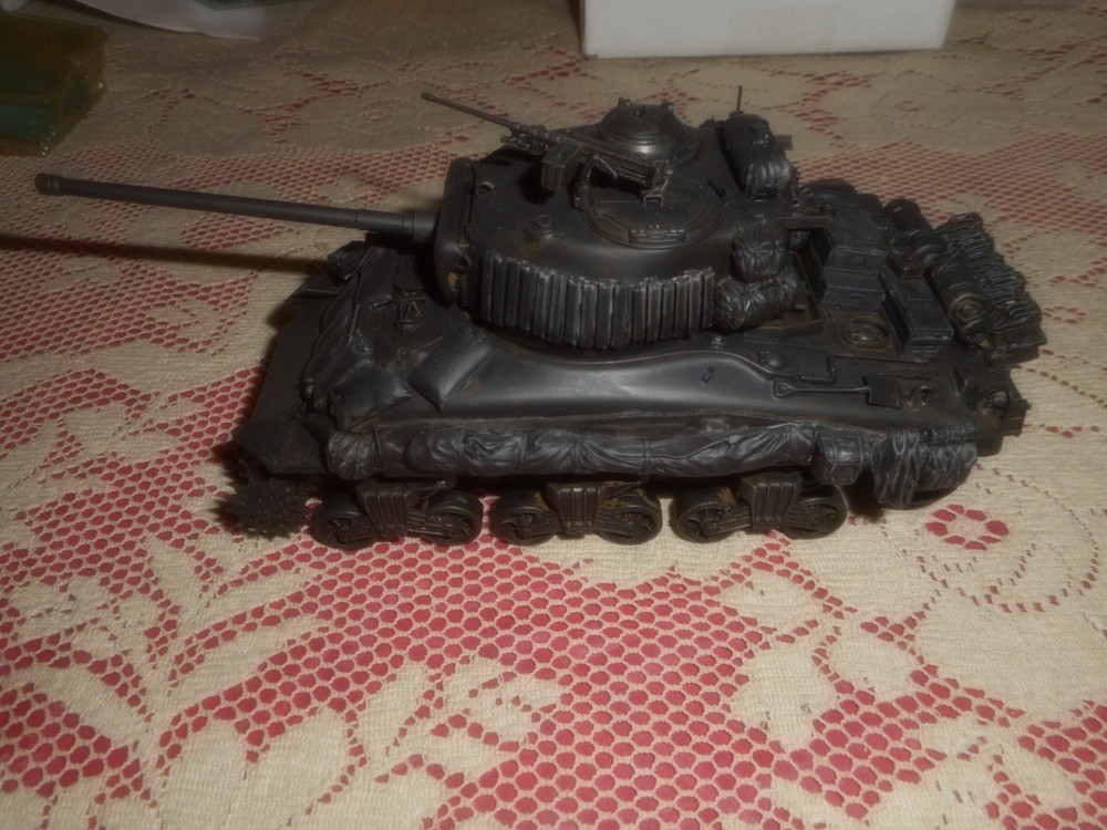 Italeri, 1/35 M4A1 Sherman Plastic Model Kit Built And Primed Black, As Is