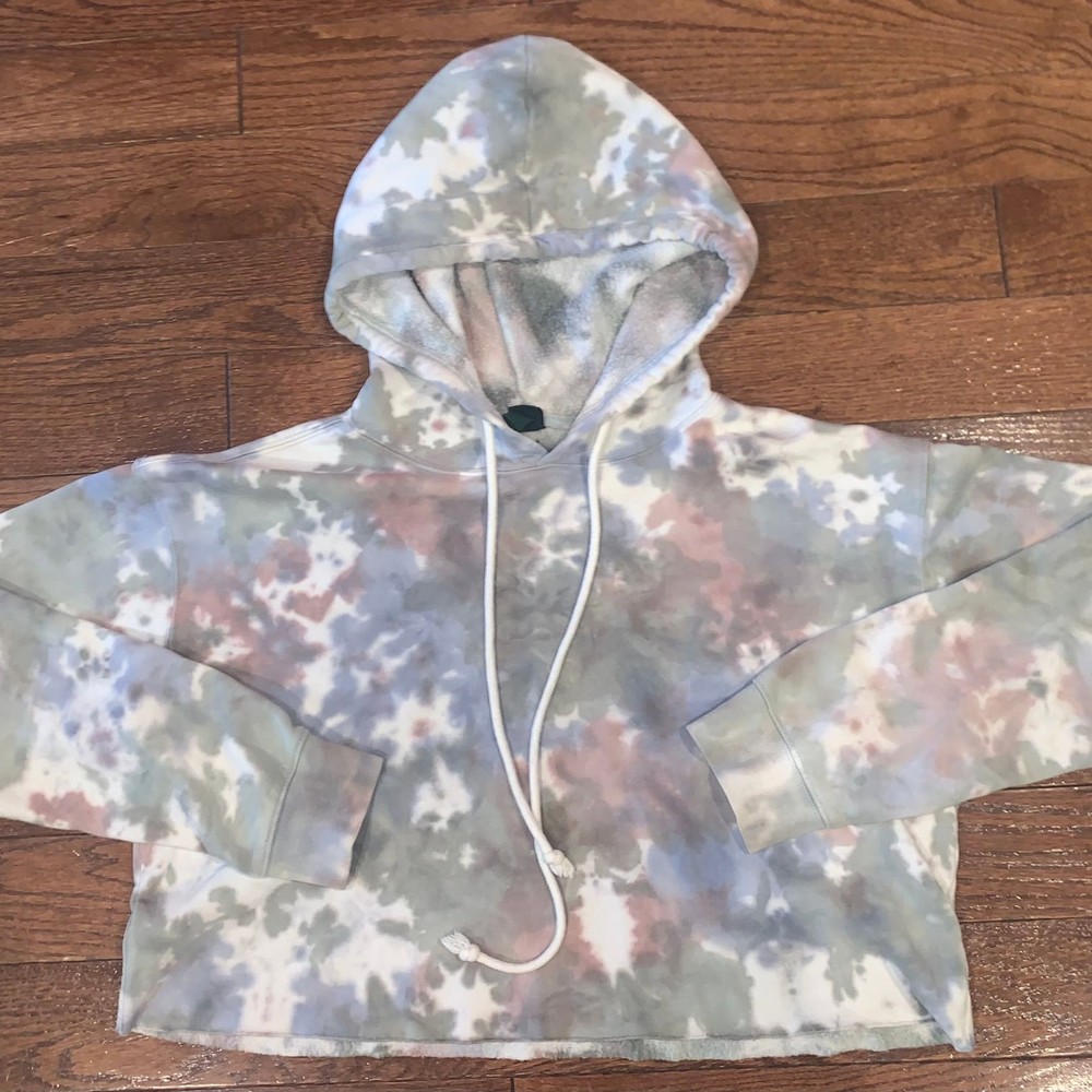 Wild Fable Tie Dye Cropped Hoodie Size S – Pastel Pullover Sweatshirt