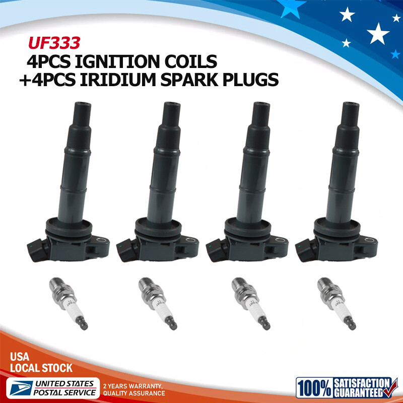 4 Ignition Coil UF333 & Spark Plug For 2.4L Toyota Camry Corolla RAV4 Lexus