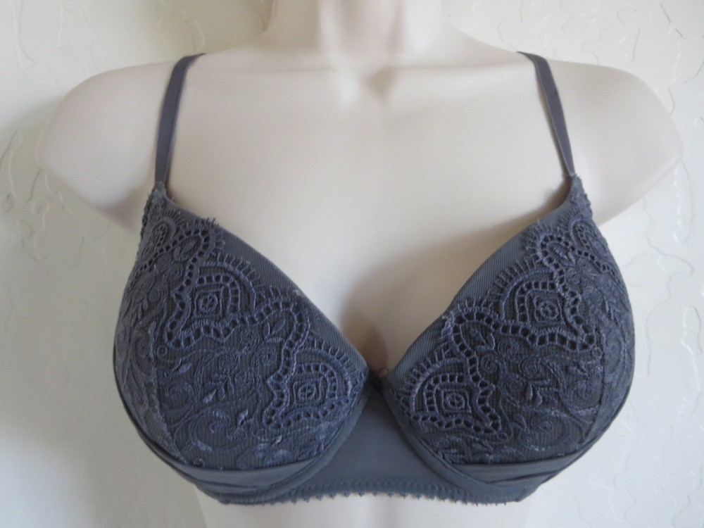UNDERELLA BY ELLA MOSS STELLE UNDERWIRE BRA: SZ 32DD, GREY/CASTLE ROCK, NWOT $58