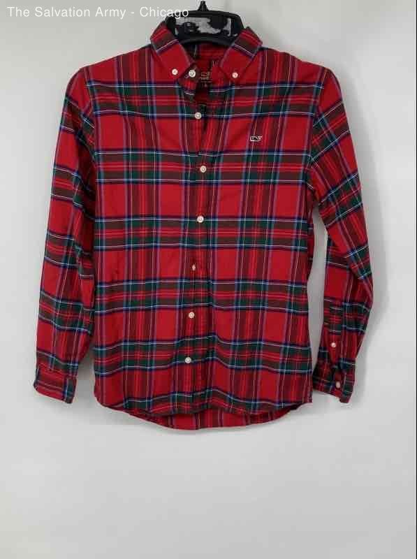 Vineyard Vines Mens Multicolor Plaid Long Sleeve Button-Up Shirt Size Large