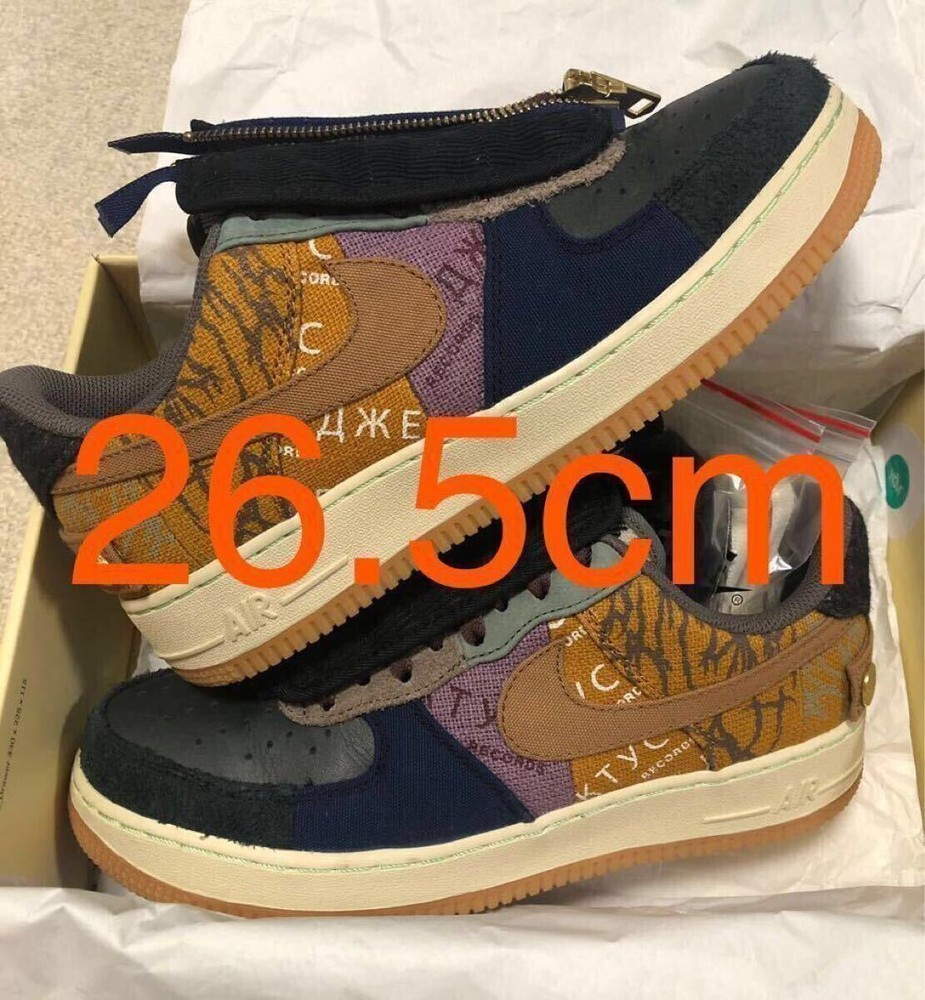NIKE Men 8.5US Travis Scott Air Force 1 Cactus Jack Cn2405-900 Tiger / Jordan Du
