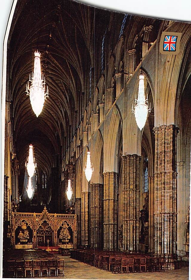 Postcard The Nave looking East Westminster Abbey London England